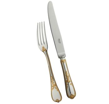 Serving fork in silver lated and gilding - Ercuis